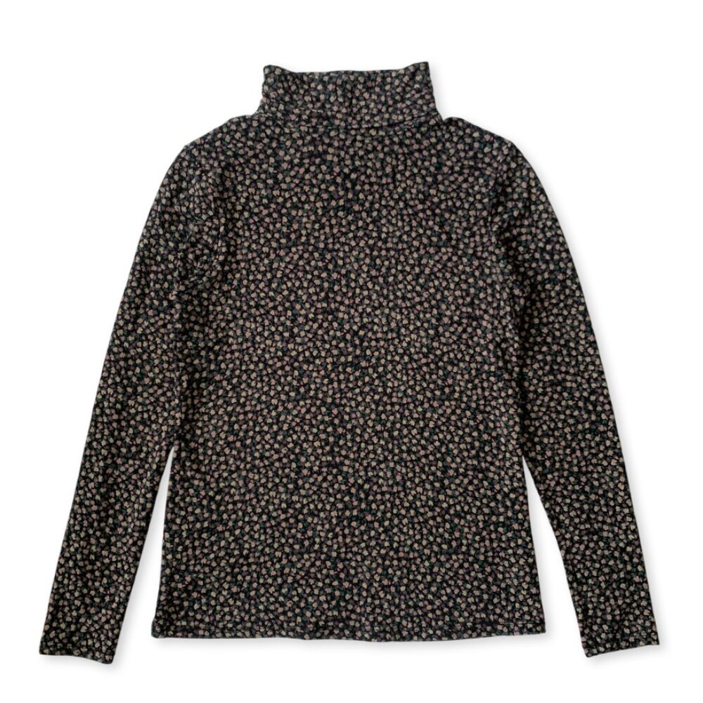 Reitmans Cottagecore Ditsy Floral Dark Fairy Turtle Neck Top Whimsigoth Romantic